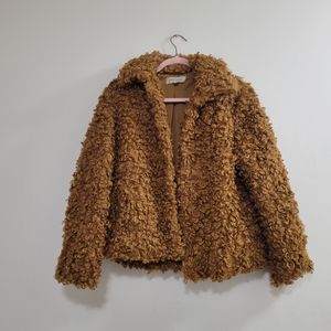 Philosophy faux fur brown teddy bear coat S